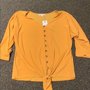 Notations NWT top size medium yellow button up